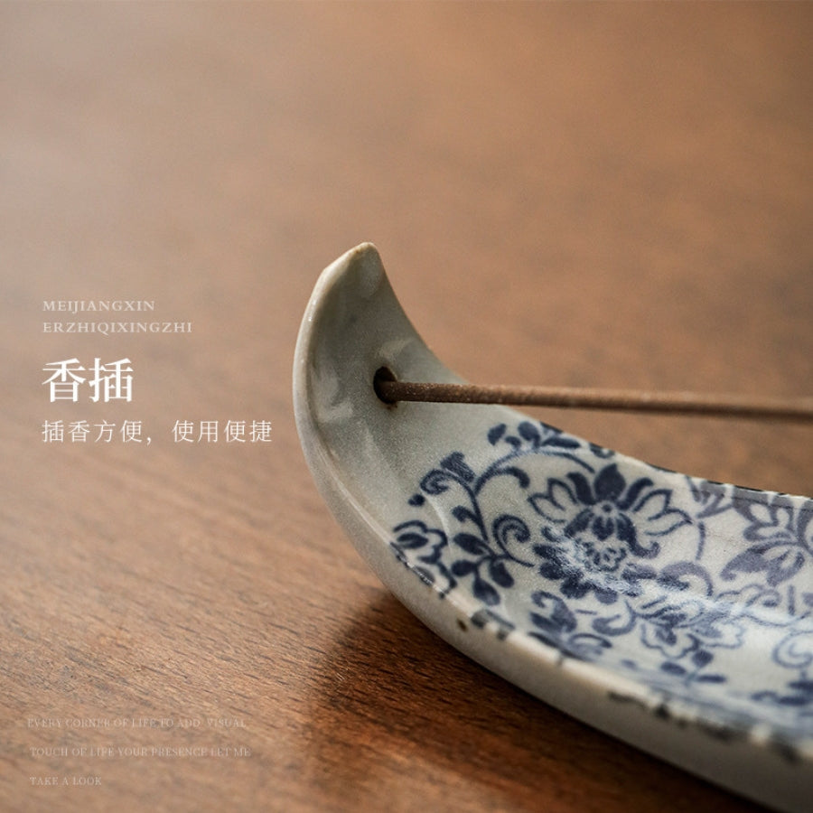 Blue and White Porcelain Incense Holder | Joy Flow My Store