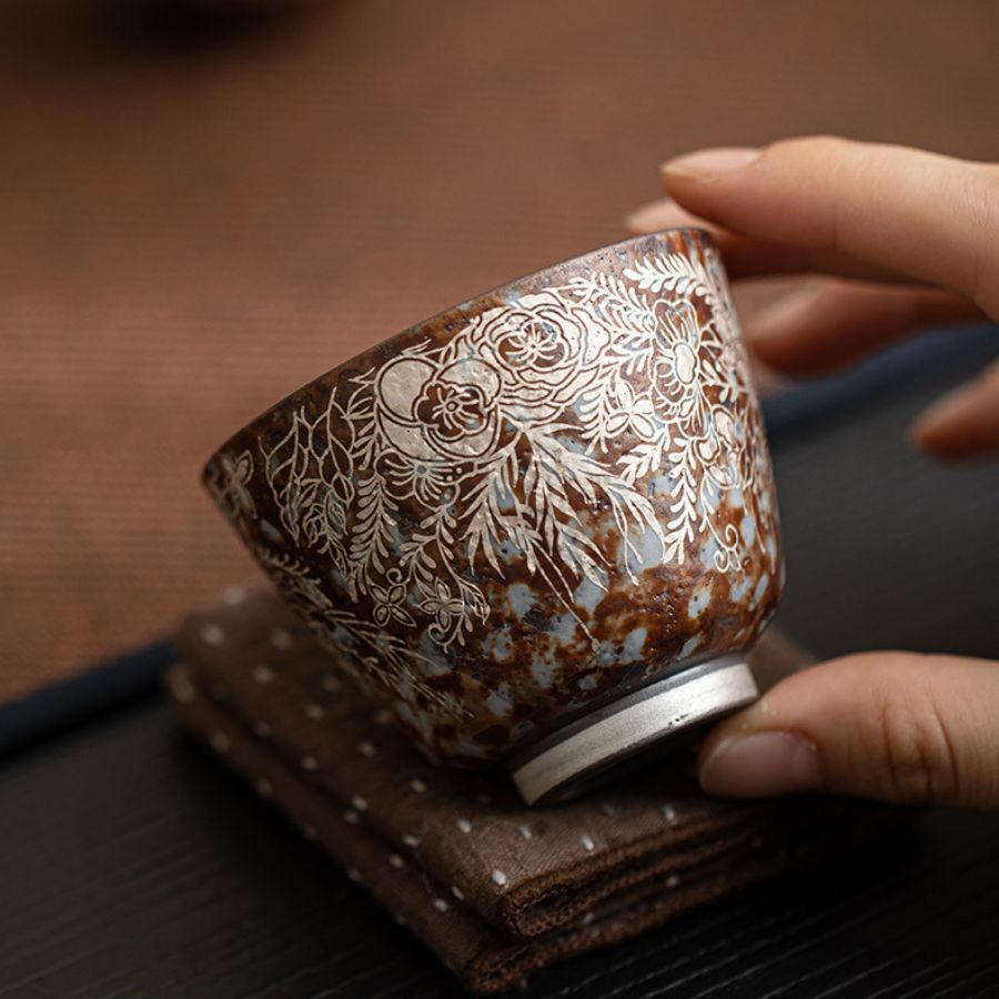 Silver Blossom Serenity Gaiwan Set | Joy Flow My Store