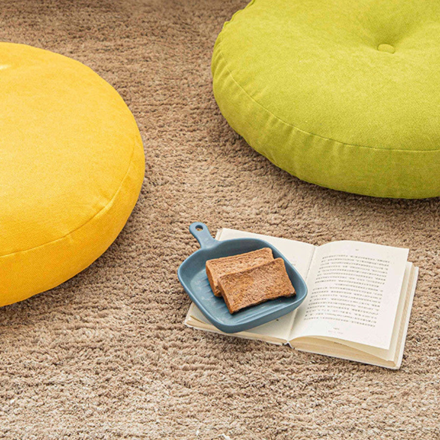 yellow zafu meditation cushion