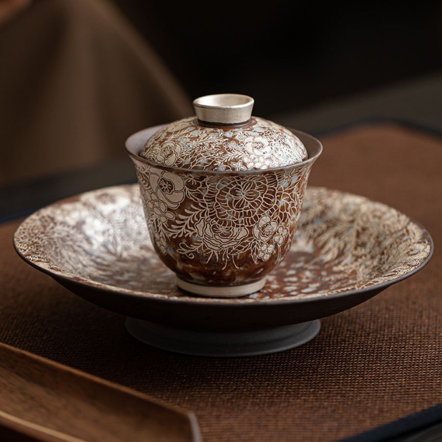 Silver Blossom Serenity Gaiwan Set | Joy Flow My Store