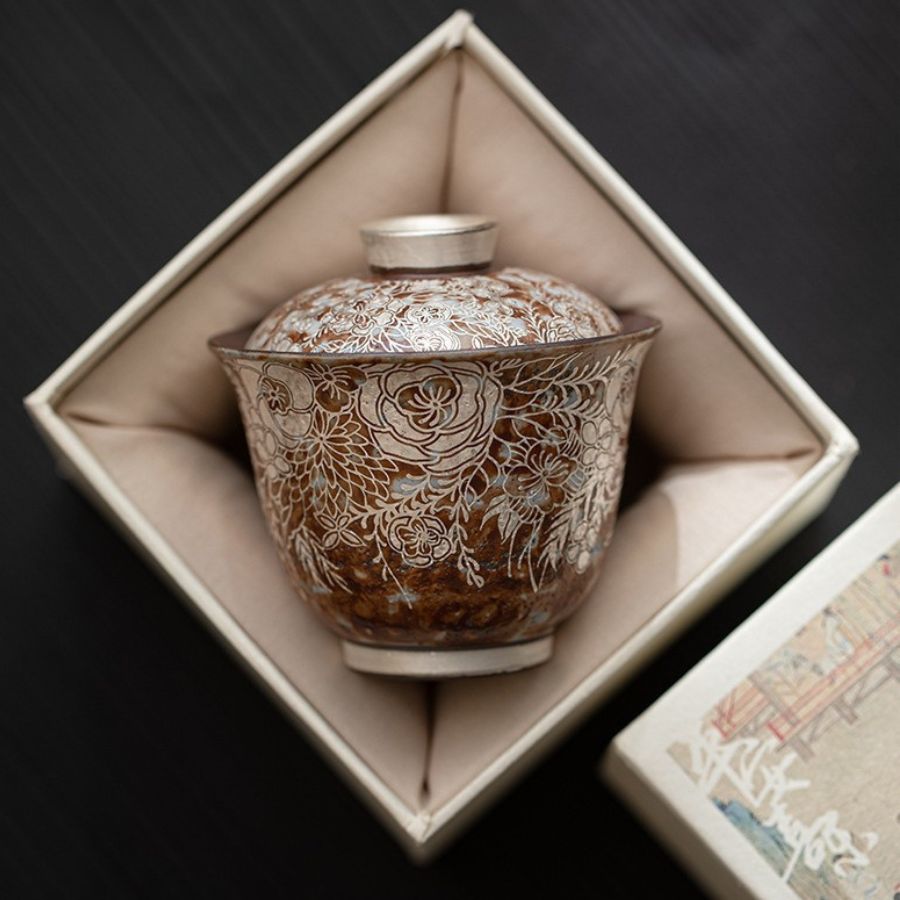 Silver Blossom Serenity Gaiwan Set | Joy Flow My Store