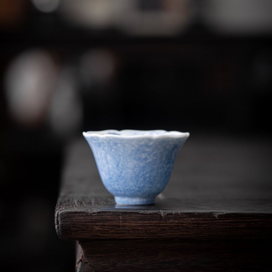 Handmade Butterfly Blue & White Porcelain Tea Cup | Joy Flow My Store