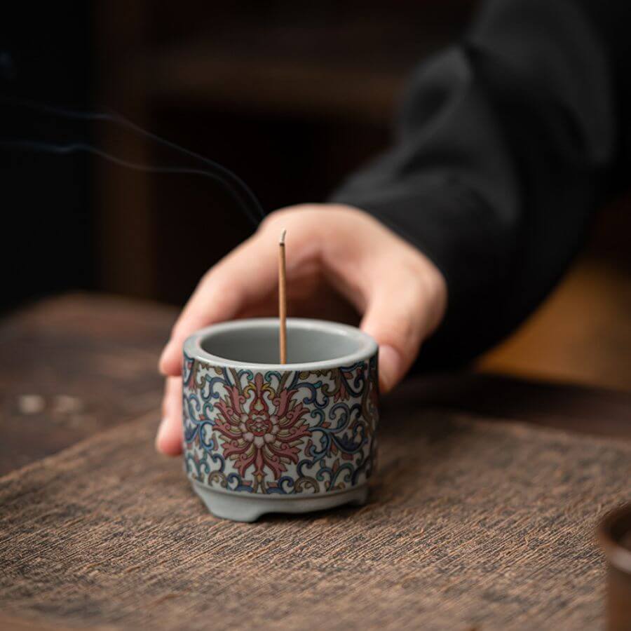 Chinese handmade carved rare Cloisonne Incense holder | Joy Flow My Store