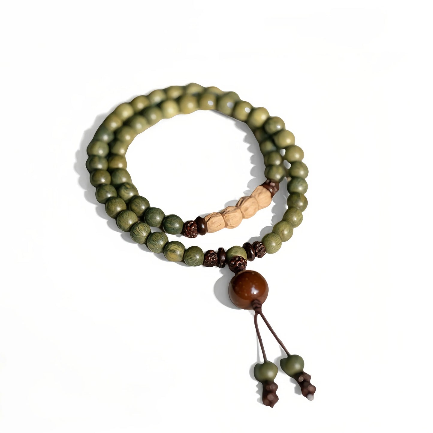 Aromatic Green Sandalwood Double Wrap Mala Bracelet | Joy Flow My Store