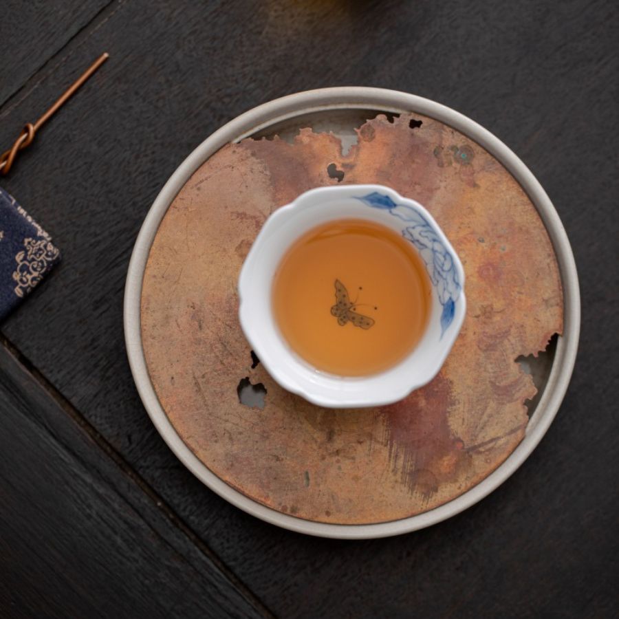 Handmade Butterfly Blue & White Porcelain Tea Cup | Joy Flow My Store
