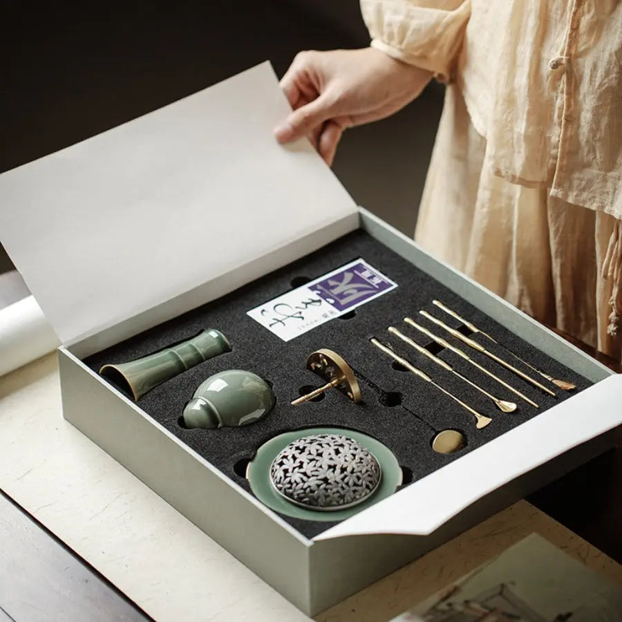 Chinese Pure Copper Incense Burner Kit2