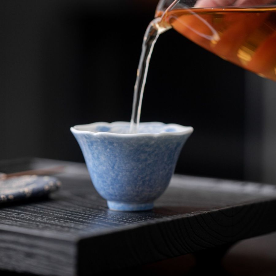 Handmade Butterfly Blue & White Porcelain Tea Cup | Joy Flow My Store