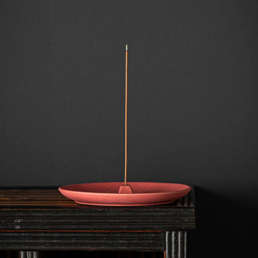 red Ceramic incense holder
