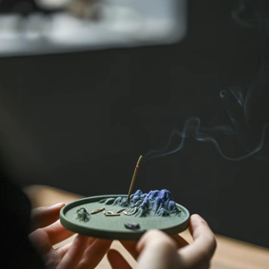 Concrete Mountain Shape Incense Burner | Joy Flow My Store