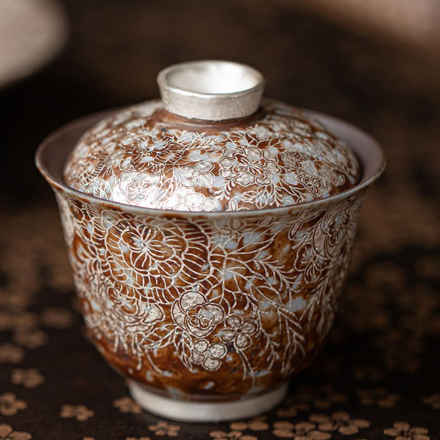 Silver Blossom Serenity Gaiwan Set | Joy Flow My Store