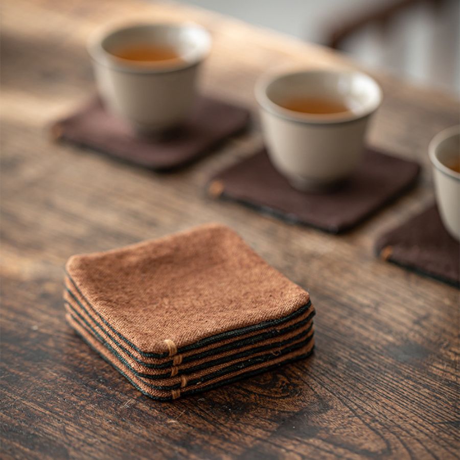 Natural Hand-Dyed Tea Insulation Pad | Tie-Dye Tea Coaster My Store