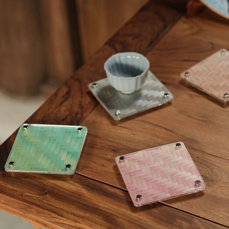DIY Chinese Gradient Color Bamboo Coaster2