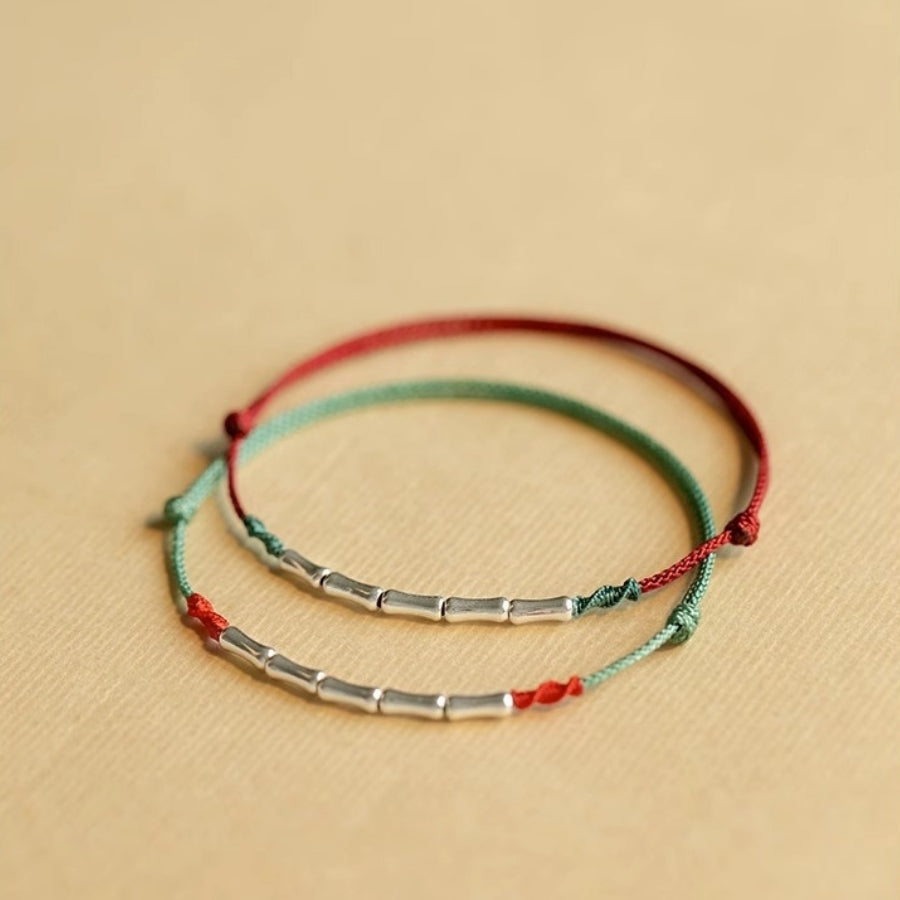 Handmade 925 Sliver Bamboo design Rope Bracelet | Joy Flow