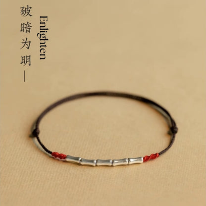 Handmade 925 Sliver Bamboo design Rope Bracelet | Joy Flow