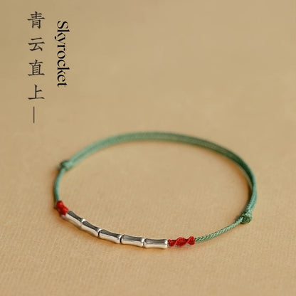 Handmade 925 Sliver Bamboo design Rope Bracelet | Joy Flow