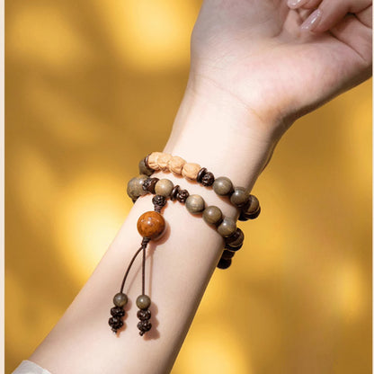 Aromatic Green Sandalwood Double Wrap Mala Bracelet | Joy Flow