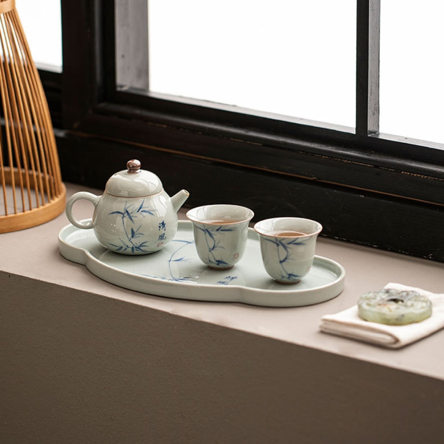 Handcraft blue and white porcelain Gongfu Tea Set | Joy Flow