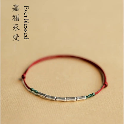 Handmade 925 Sliver Bamboo design Rope Bracelet | Joy Flow